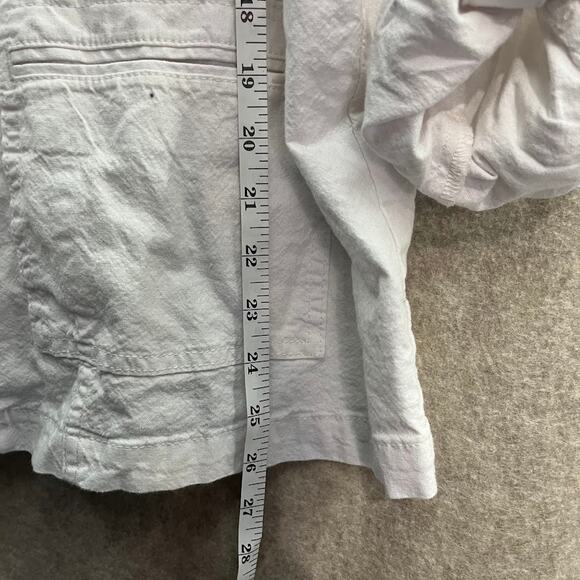 Chico's White Lagenlook Shacket Linen Blend Jacket Size 4 - Picture 8 of 9